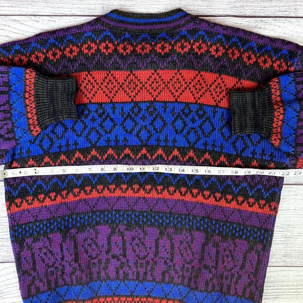 Vintage 1990s Botany 500 Multicolor Striped Sweater - Picture 4 of 5